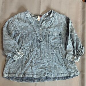 Pilcro Anthropologie Blue Denim Blouse size xs